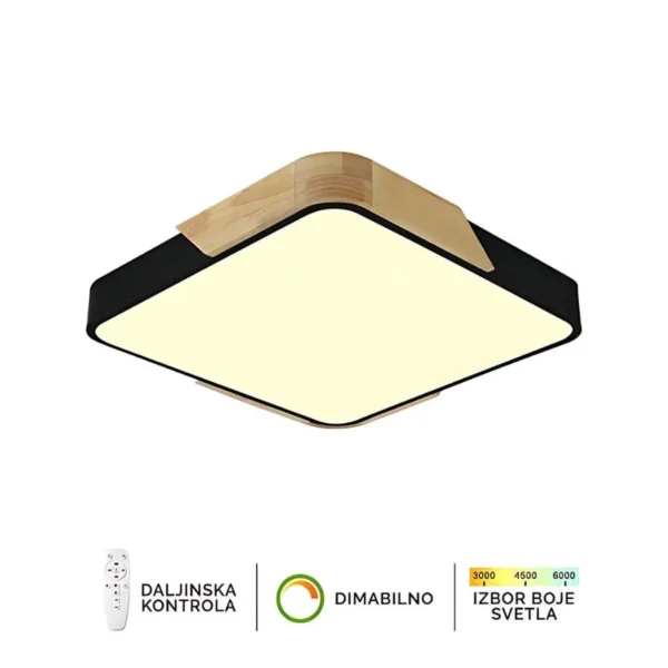 LED PLAFONJERA 18W DRVO KVADRAT SQ-IR + daljinski B - Elektrometal