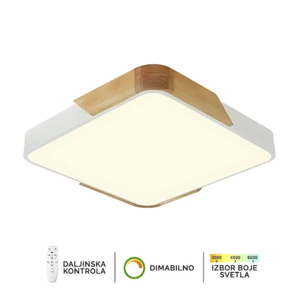 LED PLAFONJERA 18W DRVO KVADRAT SQ-IR + daljinski B - Elektrometal