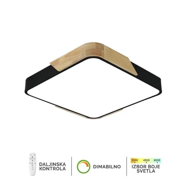 LED PLAFONJERA 18W DRVO KVADRAT SQ-IR + daljinski B - Elektrometal