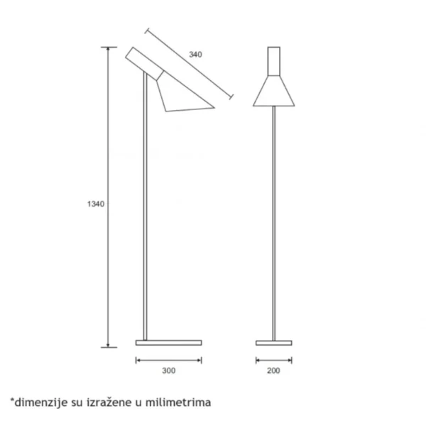 LUNA 296 PODNA LAMPA 1*E27 - Elektrometal