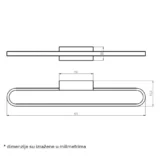 LUNA 322 ZIDNA LAMPA 10W 3000K CRNA - Elektrometal