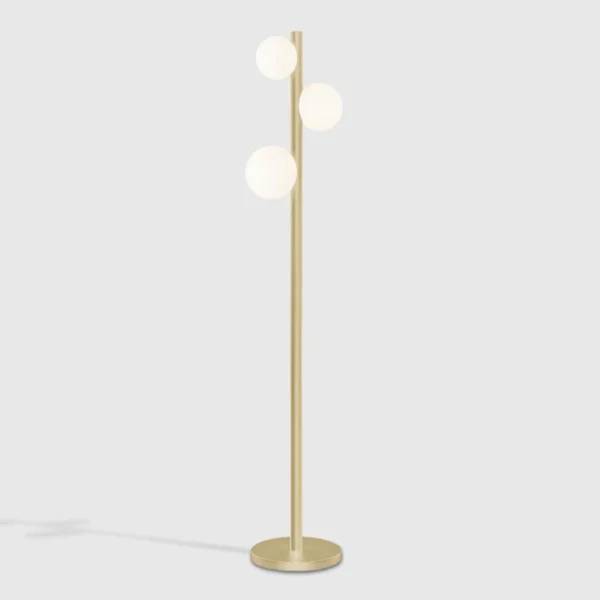 FORES F0574-03N-V6AA podna lampa sa belim staklom i zlatnom metalnom konstrukcijom
