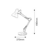 Tehnički crtež proizvoda Rabalux Samson 4212 crna stona lampa, dimenzije 37 × 49 cm