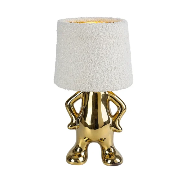 Rabalux Smurfy 74215 zlatna stona lampa sa krem tekstilnim abažurom