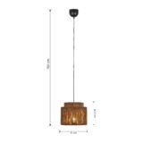 Dimenzije SMILLA 366800136 visilica 1xE27 Boho: Ø 31 cm; visina do 150 cm
