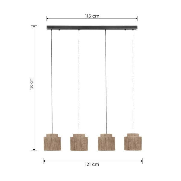 Dimenzije SMILLA 366800436 visilice: širina 121 cm, visina 150 cm i dubina 20,5 cm